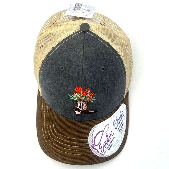 Cowgirl Boot Ponytail Trucker Hat Women's Snapback Mesh Infinity Her NWT - Picture 8 of 8